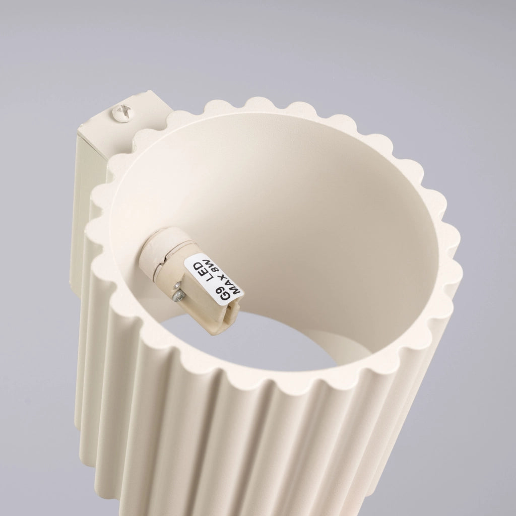 Applique moderna beige tubo rigato 10cm su-giù G9 VISTAO