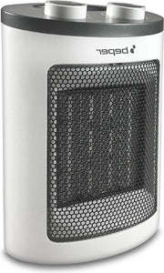 Keramica ventilata a bassa potenza 1500W - Fornello elettrico con protezione termica - Blocco di protezione contro il gelo in vetro bianco