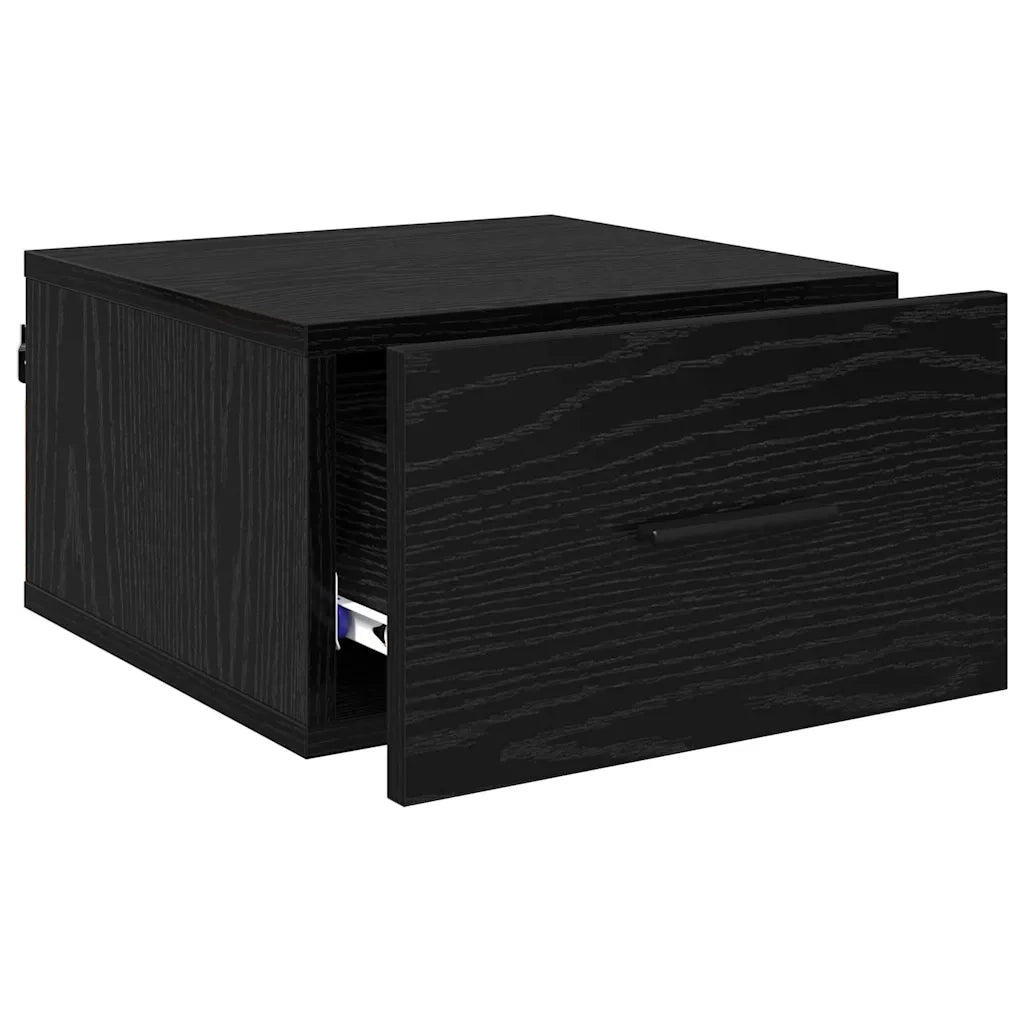 Comodino | Armadio da Notte | Mobiletto da notte Rovere nero 35 x 35 x 20 cm Legno multistrato