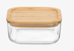 Contenitore Frigoverre quadrato tappo bamboo 10 x 10 cm bormioli