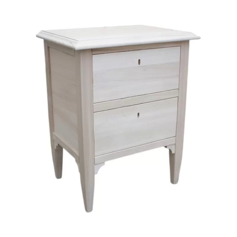 comodino classico 2 cassetti legno grezzo 51x37x65 (810) - Mobili 2G