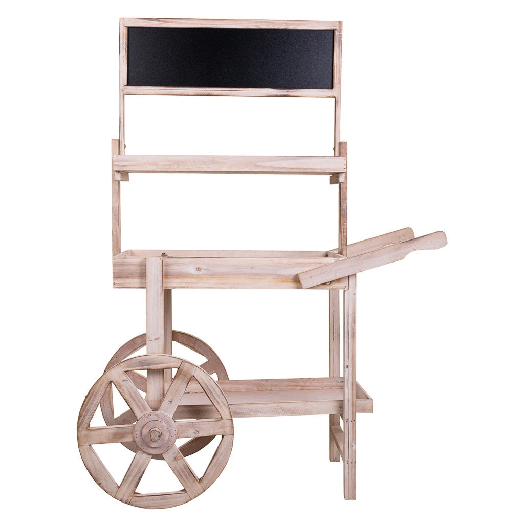 Carrello espositivo in legno bianco 95x51x128h