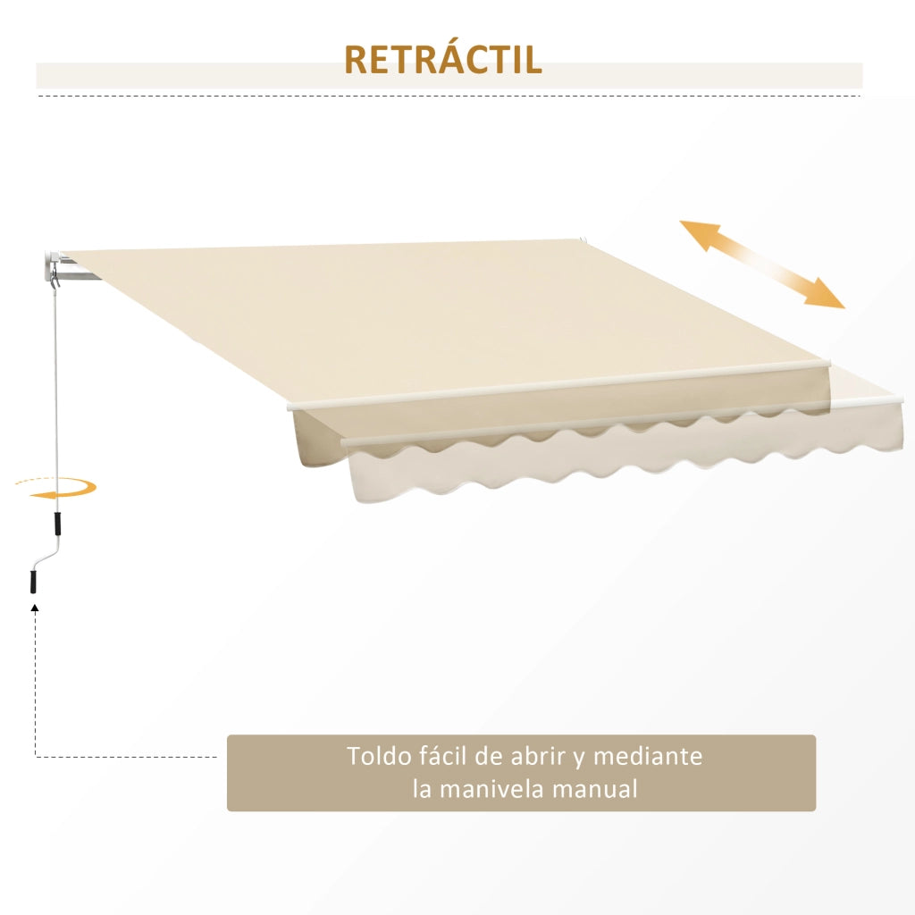 Toldo da Parete con Braccio Articolato ¨C Minimal ¨C 295x245 cm Beige in Poliestere