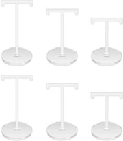 Oreloggi 6-delitti per orecchini in acrilato, supporto per orecchini, display per orecchini, standard per orecchini, display per orecchini, barra T per ragazze e donne (trasparente)
