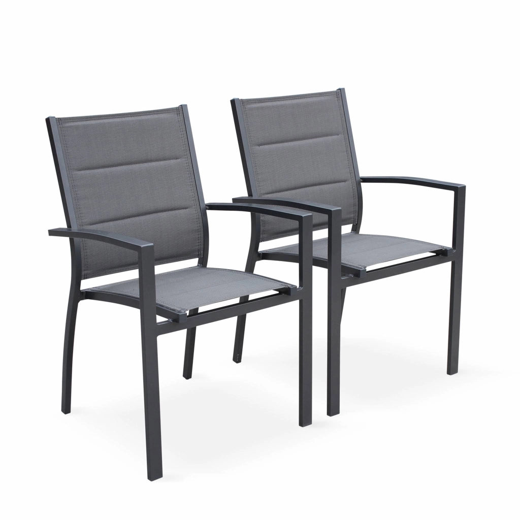 Set tavolo da giardino allungabile in alluminio con 8 sedie, antracite