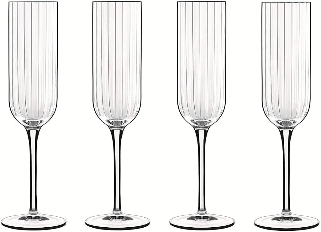 Set 4 Calici Flute Flut Bach in Vetro High Tech 21 cl Luigi Bormioli