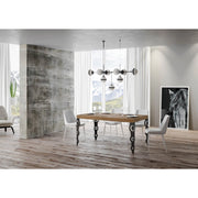 Tavolo allungabile 140/224x80cm Karamay telaio Antracite - Quercia Natura