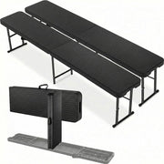 2 pcs Panchine da Birra Pieghevoli 180 cm, Panche Pieghevoli Birreria con maniglia, Panchina da Campeggio in plastica HDPE, Panchina da Giardino per campeggio feste da giardino, Ottica in Rattan