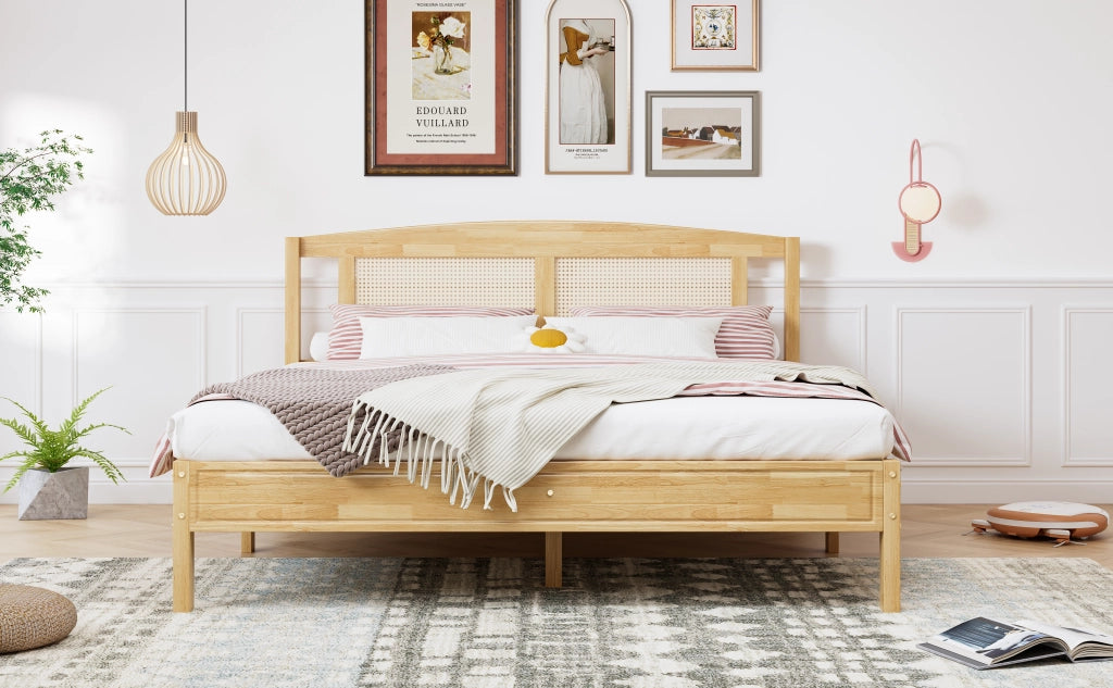 letto matrimoniale legno naturale 160 x 200 cm