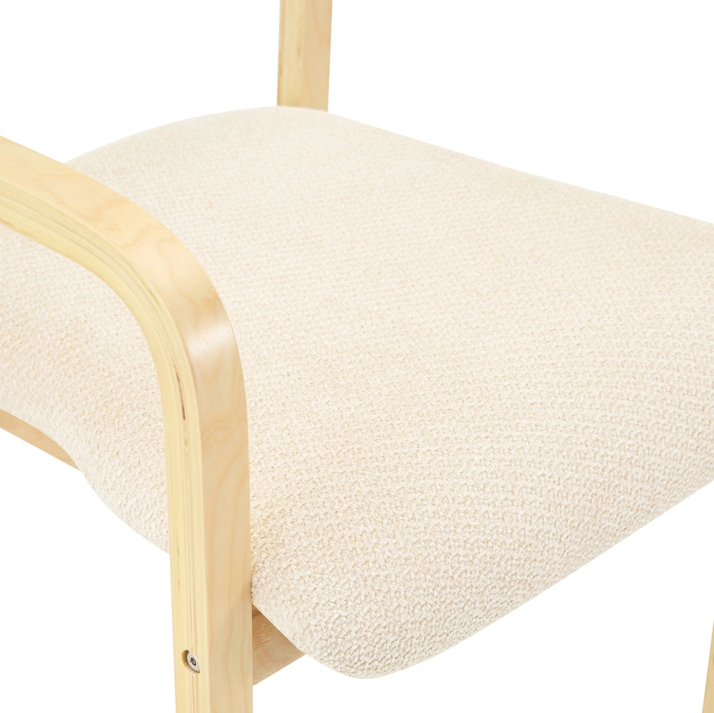 Set di 2 sedie da pranzo con braccioli in legno; stile scandinavo; bianco