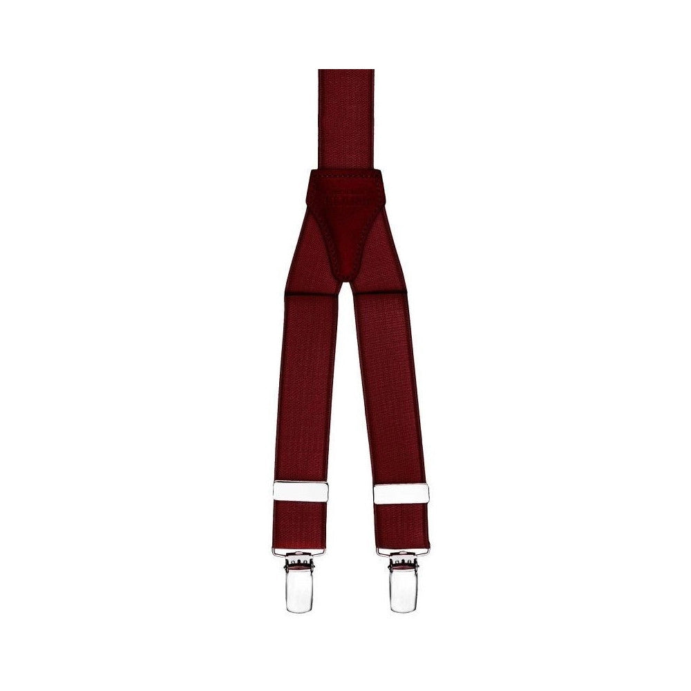 Trade Shop - Bretelle Elasticizzate Tinta Unita Uomo Donna Cinghia Regolabile Bordeaux -
