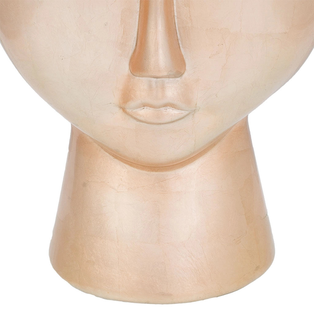 Volto in ceramica dorata 28,5x28,5x38h