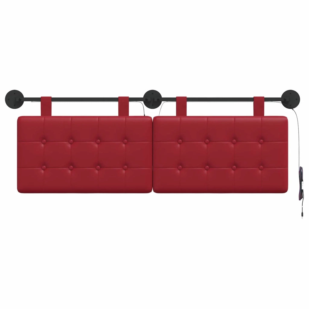 Testiera sospesa Con luce LED Rosso Vino Similpelle