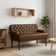 Loveseat con bottoni imbottiti Marrone 120 x 65 x 78 cm 42041839