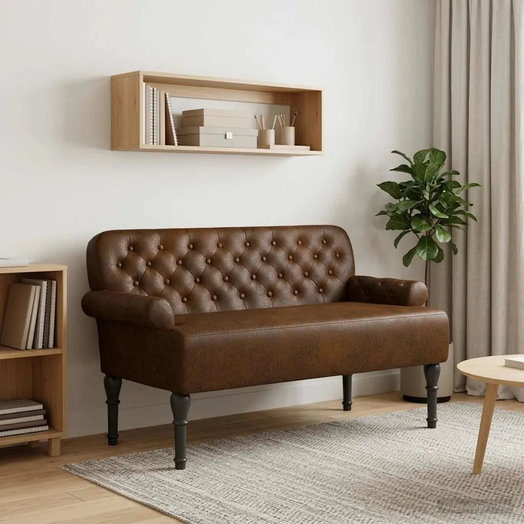 Loveseat con bottoni imbottiti Marrone 120 x 65 x 78 cm 42041839