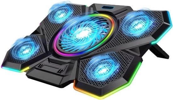 Laptop raffreddante - Stante anti-slip - Porta USB - Luce RGB - Laptop da 12 a 17 pollici