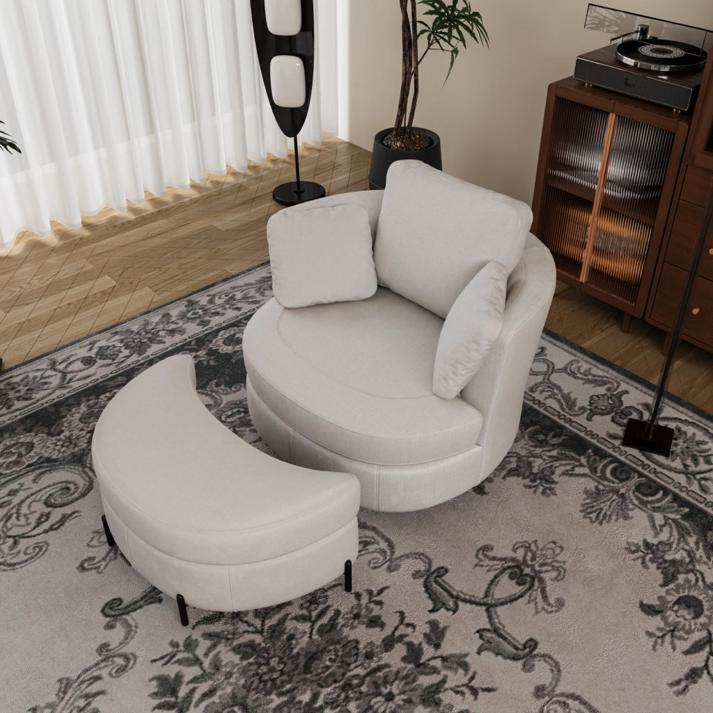 Poltrona oversize moderna - Zephmum- Contenitore a mezzaluna imbottitura elastica