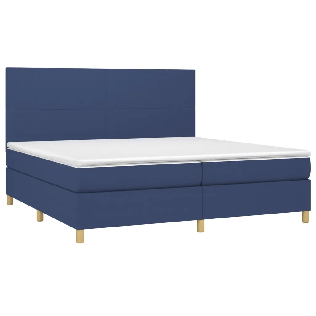 Letto a Molle Materasso e LED Blu 200x200cm in Tessuto cod mxl 59011