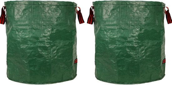 Sacchi di rifiuti riutilizzabili - Contenitore di rifiuti pieghevole - 2 pezzi - Nero-verde