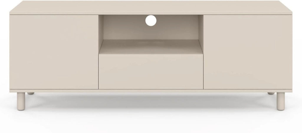 Porta TV BERTILLE 140 cm con 3 ante in legno beige