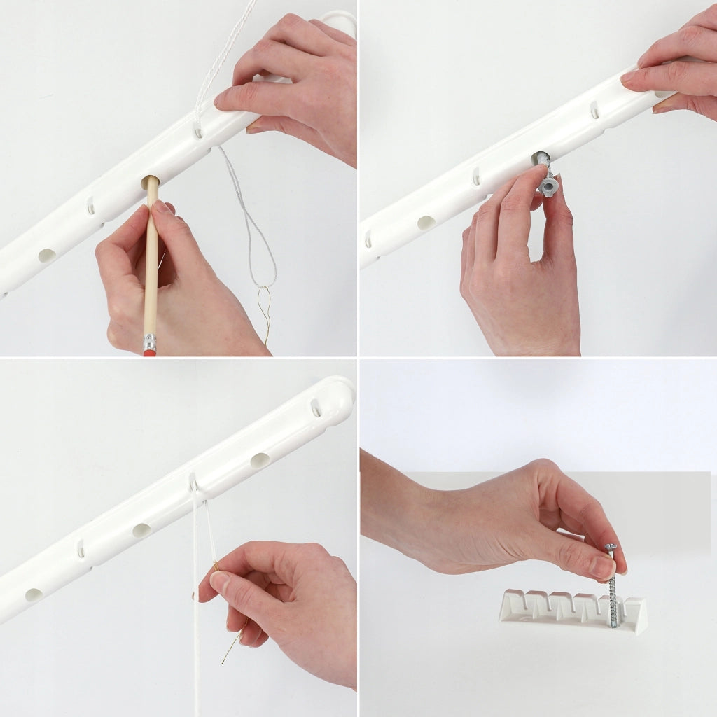 Stendibiancheria da soffitto KADAX per bagno, 5 barre, 150 cm, resistente e robusto.