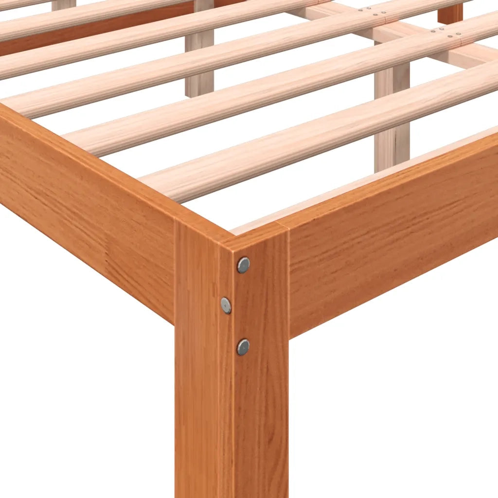 Letto senza Materasso Marrone Cera 140x190 cm in Legno di Pino