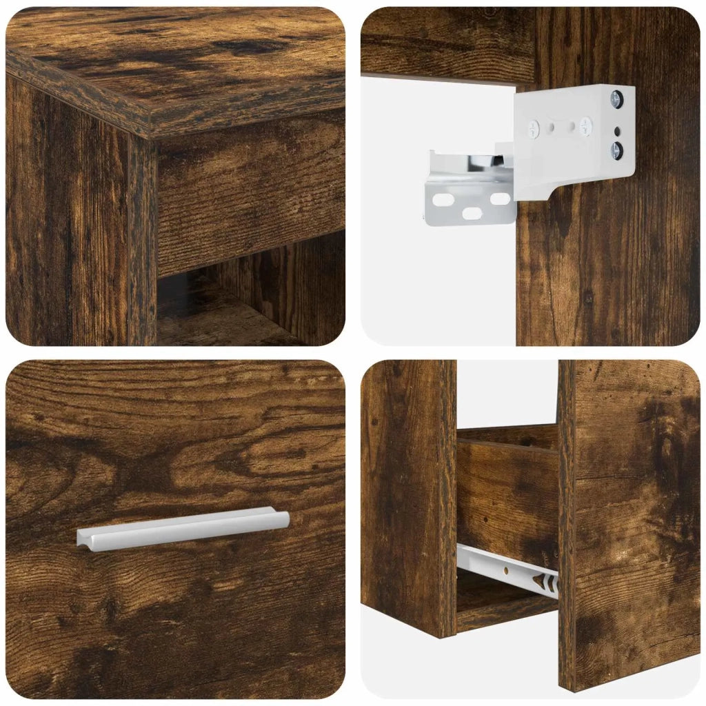 Set di Armadi da Bagno 3 pz Rovere Fumo 49,5 x 44,5 x 65 cm 3405879