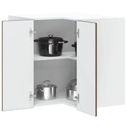 Pensile da Cucina ad Angolo-Mobile Cucina da Parete Lucca Rovere Marrone in Truciolato