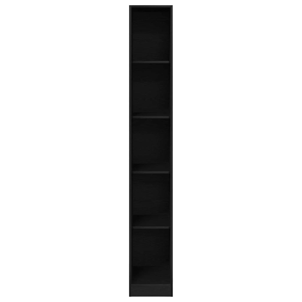 Mobile contenitore moderno e minimalista 30 x 50 x 200 cm in legno ingegnerizzato rovere nero 02_0055935