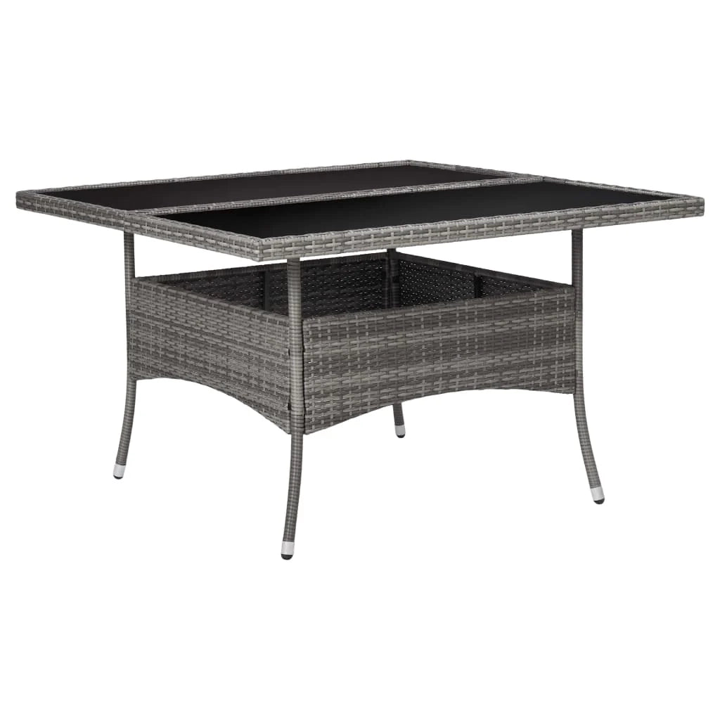 Set da pranzo da esterno da 9 pezzi in resina intrecciata e vetro grigio 02_0014406