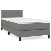 Letto singolo | Letto per adulti | Giroletto a Molle con Materasso Grigio Scuro 90x190 cm Tessuto