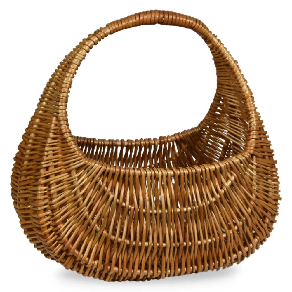 Borsetta decorativa grande a mezzaluna in vimini intrecciato cm 37 x 21 x h 38