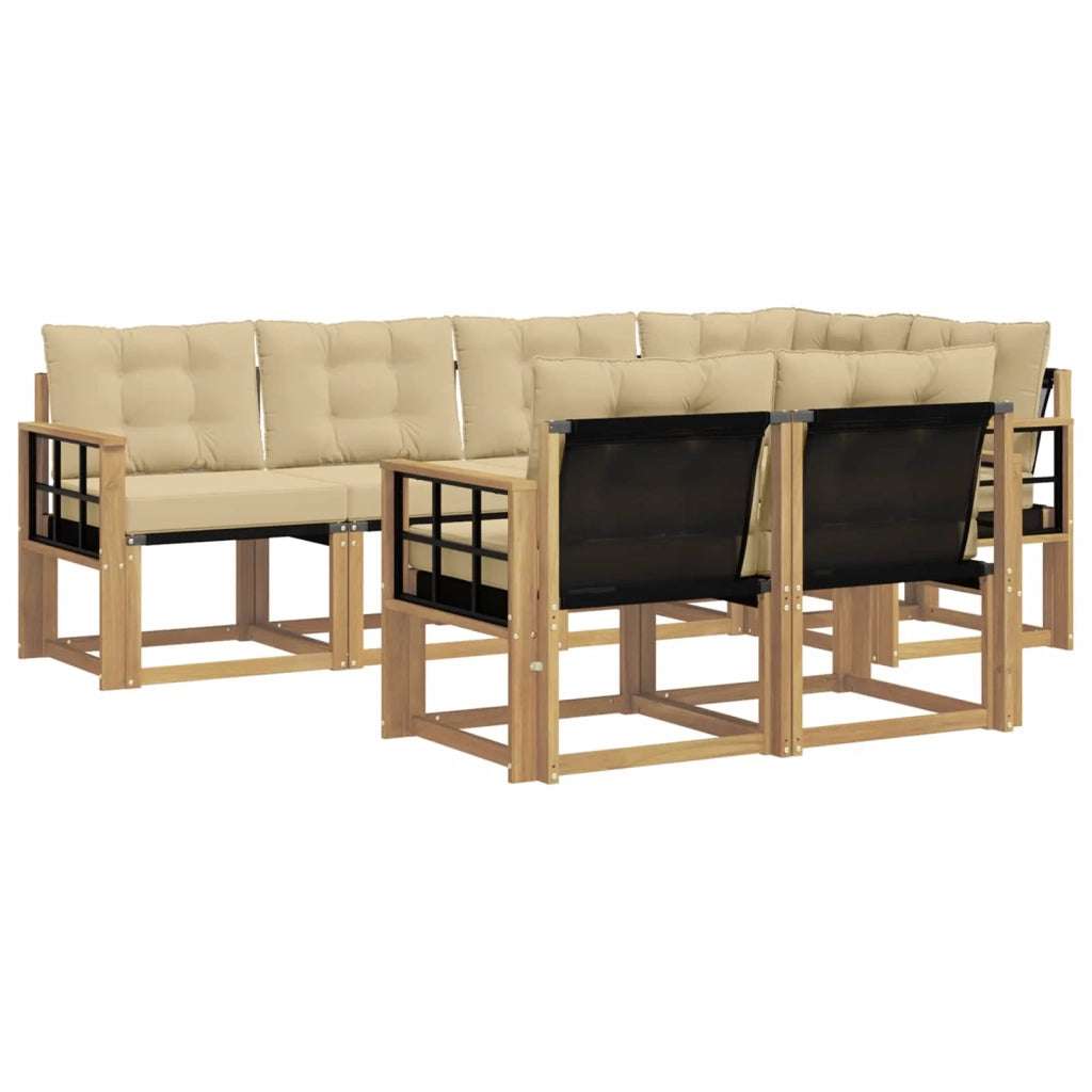 Set di divani da esterno 7 pz Bianco e Beige 3389579