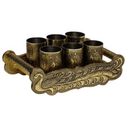 Vassoio in metallo goffrato oro 25x13x6h