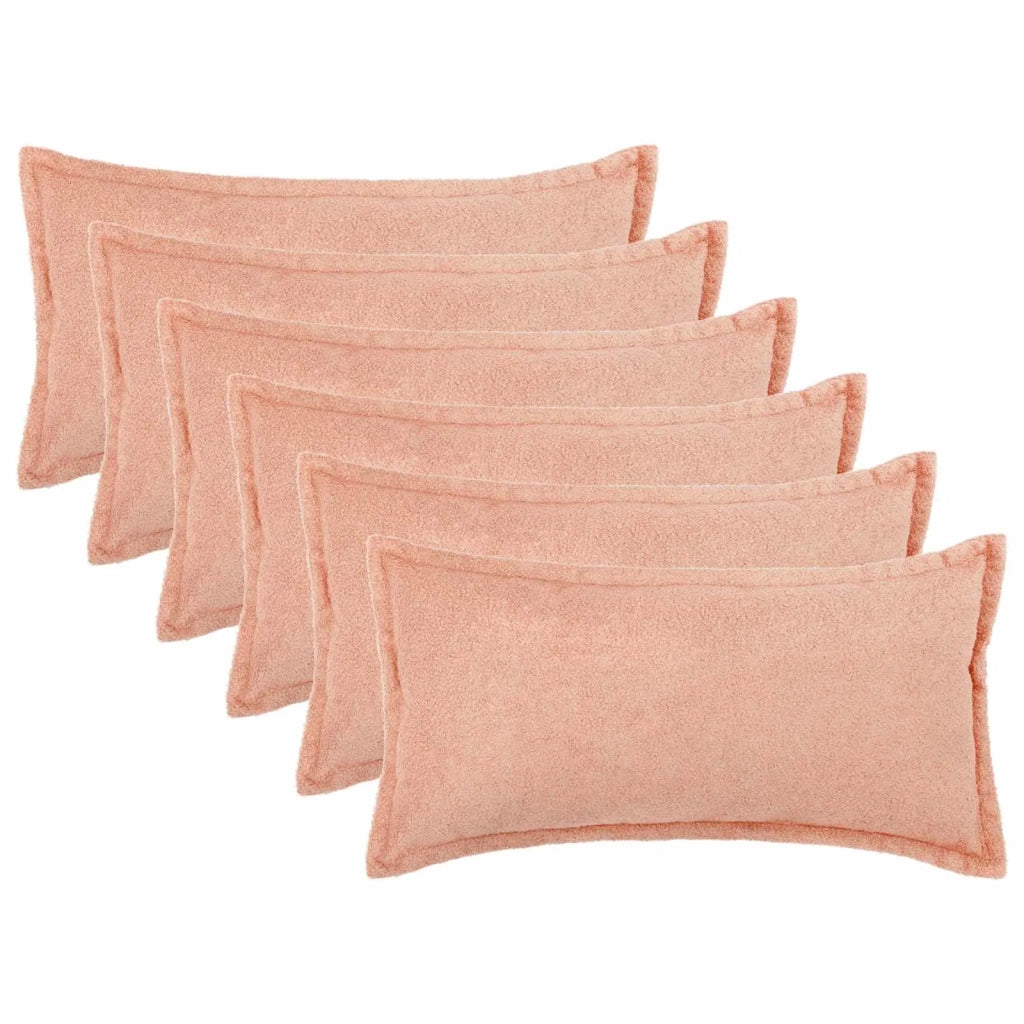 Federa 6 pcs HOUTEN Rosa 40 x 70 cm Bouclé 917843
