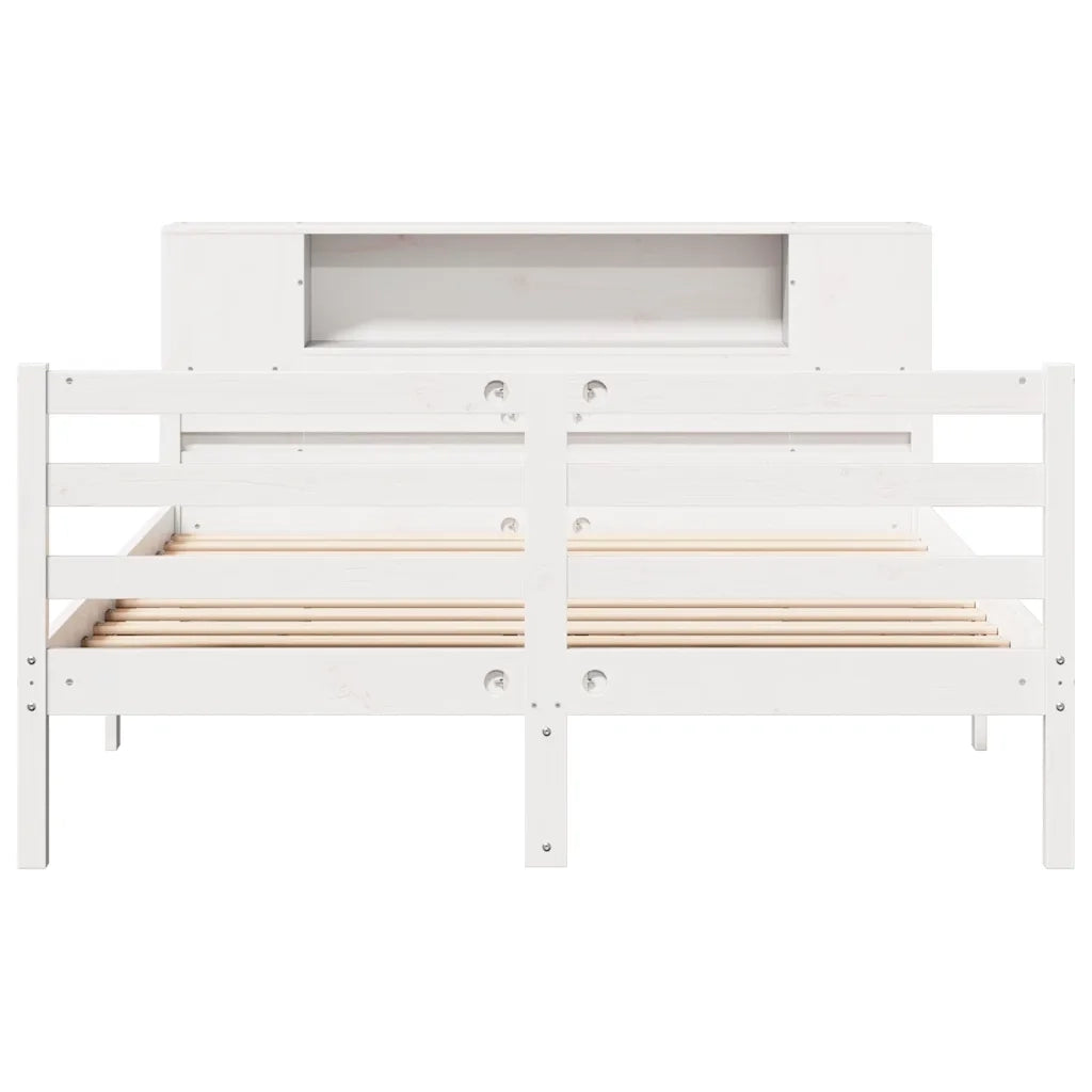 Letto Libreria senza Materasso Bianco 140x200 cm Legno di Pino