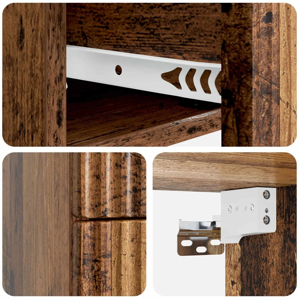 Mobiletto da notte a muro 2 pcs Legno antico 33 x 34,5 x 40 cm 898482