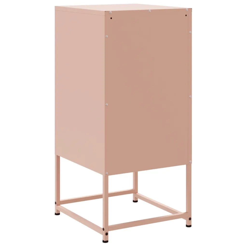 Set di 2 Comodini | Armadio da Notte | Mobiletto da notte Rosa 36x39x78 cm in Acciaio