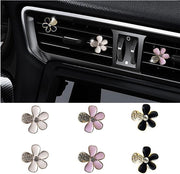 Pacchetto di 6 clip per decorazione automatica - design fiore - clip per ventilatore - antiscivolo - leggera con strass - 2,4 x 2,4 cm