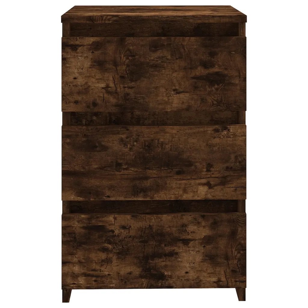 Comodino | Armadio da Notte | Mobiletto da notte Rovere Fumo 40x35x62,5 cm in Legno Multistrato