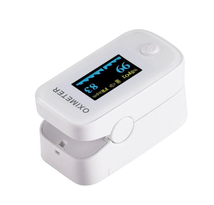 Saturimetro Ossimetro Pulsossimetro misura battito da Dito portatile Bianco YM201