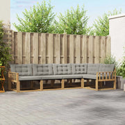 Set di divani da esterno 5 pcs Bianco e Grigio Chiaro