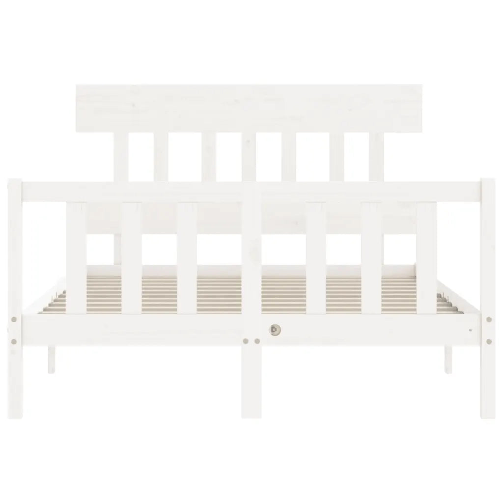 Giroletto senza Materasso-Struttura Letto Bianco 120x200 cm Legno Massello Pino 748231