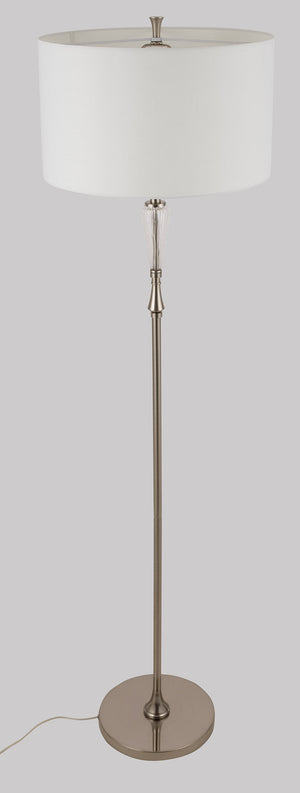 Lampada da terra Neoclassic in Metallo e Vetro Alicante Nickel