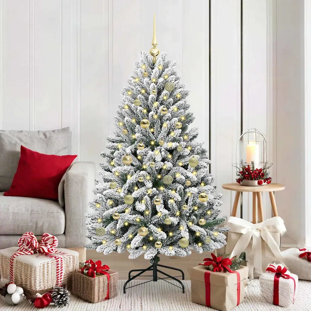 Albero di Natale artificiale con 150 LED Verde e Bianco 150 cm