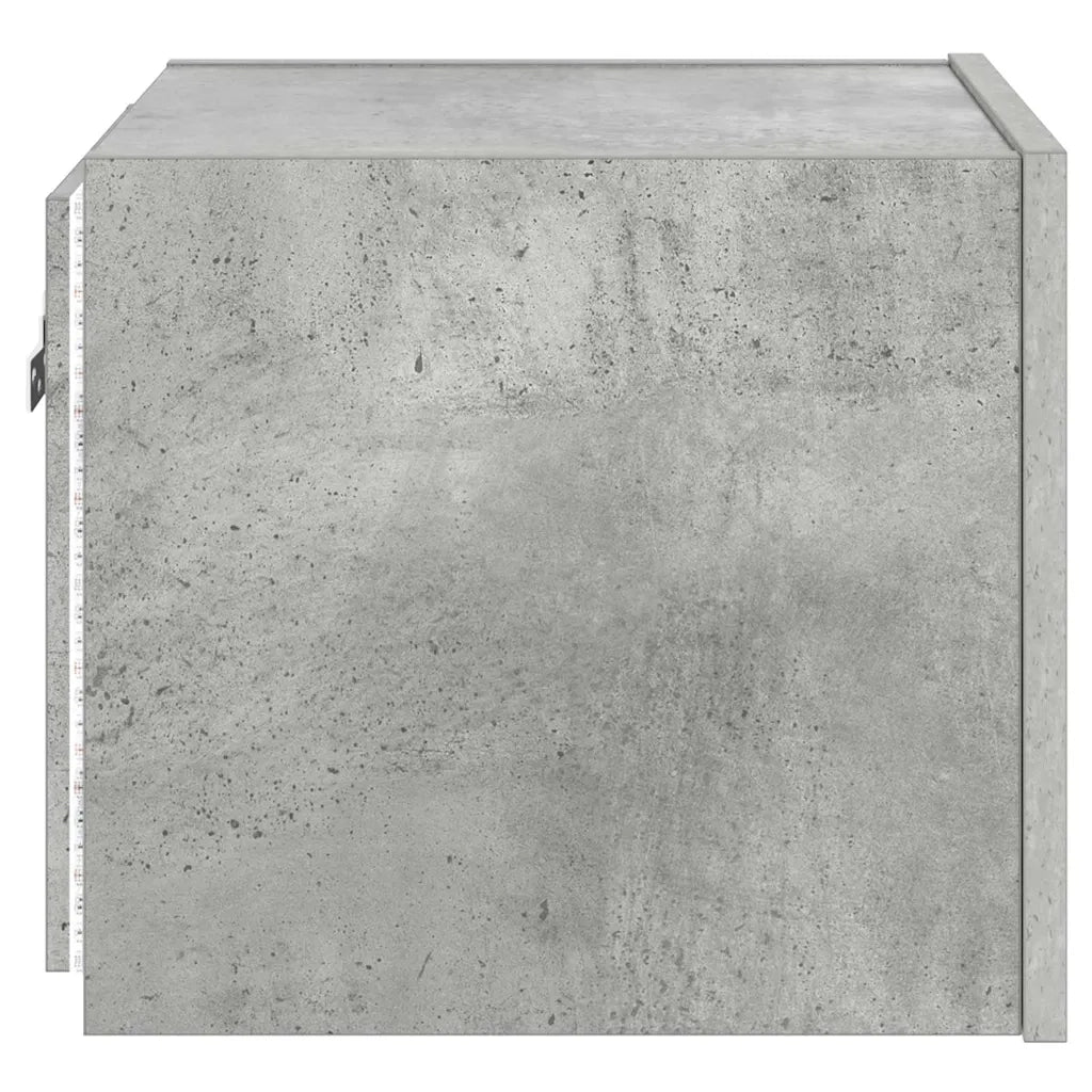 Mobile TV a Parete con Luci LED Grigio Cemento 30,5x35x30 cm