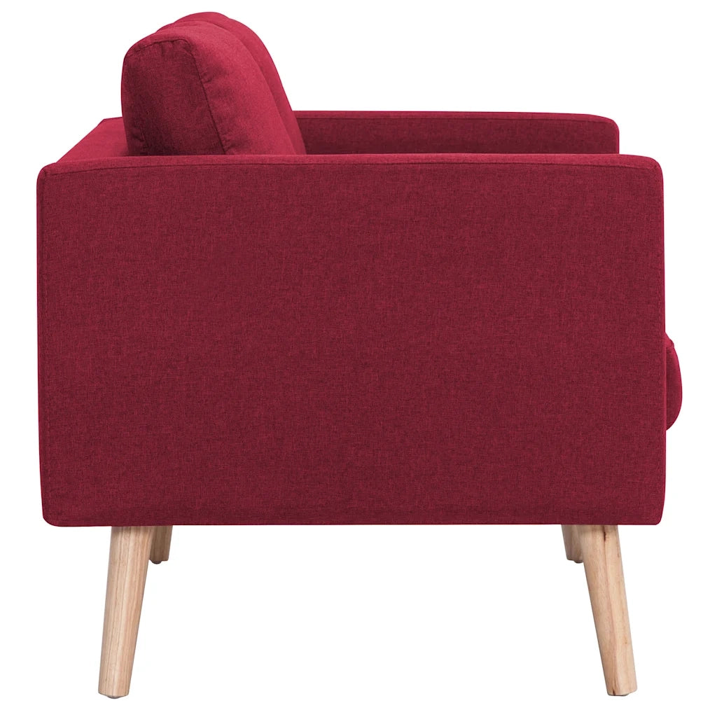 Divano | Divano da soggiorno | Sofa a 3 Posti in Tessuto Rosso Vino