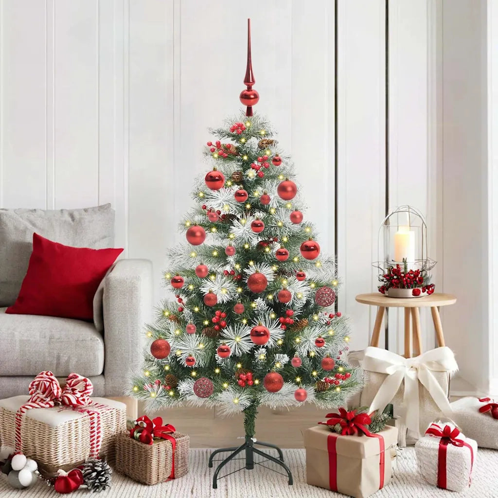 Albero di Natale artificiale Verde e bianco 150 cm 3395170