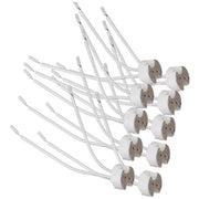 Trade Shop - Kit 10 Pezzi Portalampada In Ceramica Per Faretti Attacco Mr16 Gu5.3 12v Yl106-10 -