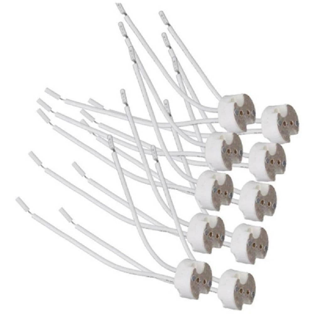 Trade Shop - Kit 10 Pezzi Portalampada In Ceramica Per Faretti Attacco Mr16 Gu5.3 12v Yl106-10 -